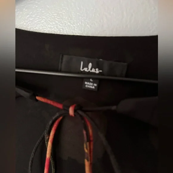 Lulu's Black and Orange Floral Long Sleeve Dress - Picture 7 of 12